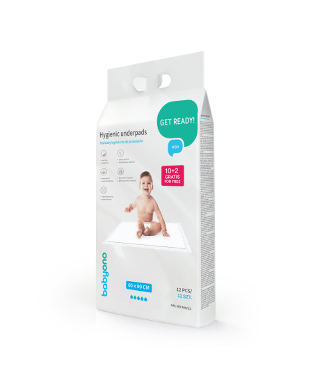 Babyono kūdikio pervystymo paklotai 12vnt 60x90 509/12