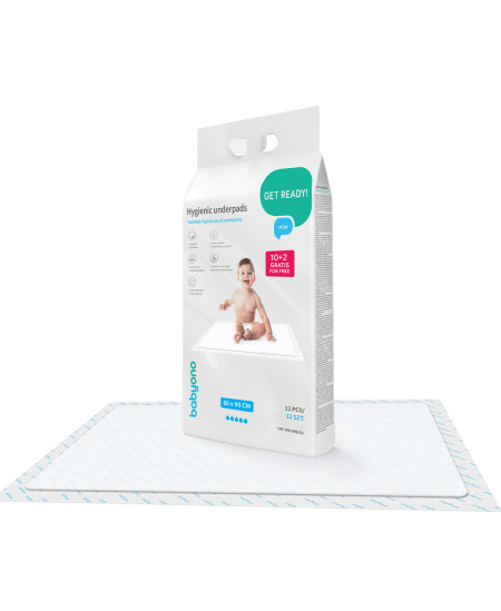Babyono kūdikio pervystymo paklotai 12vnt 60x90 509/12