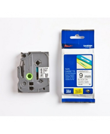 Brother TZe-221 (TZE221) Laminuotos ženklinimo juostos kasetė P-touch, Black on White 9mm, 8m