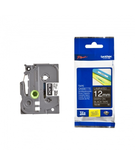 Brother TZE-335 (TZE335) Laminuotos ženklinimo juostos kasetė, White On Black 12mm, 8m