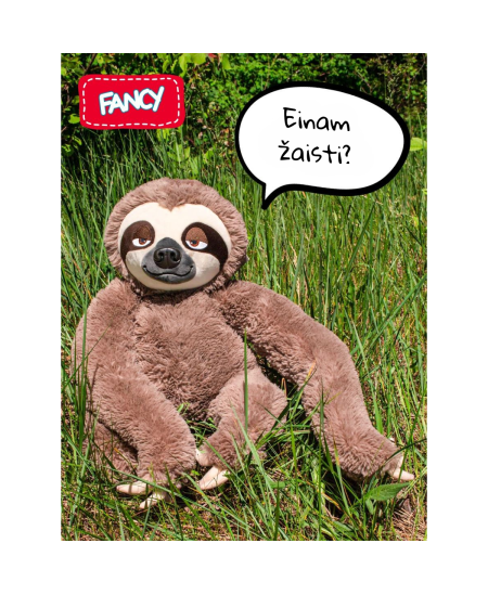 Minkštas žaislas FANCY tinginys Braunis, 57 cm