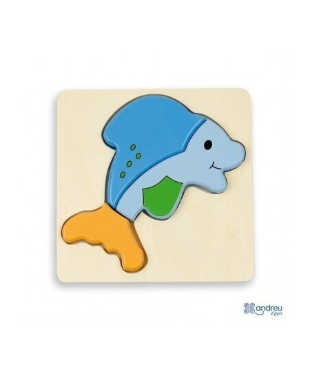 Medinė dėlionė Delfinas, 14 cm