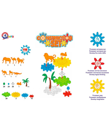 Konstruktorius su krumpliaračiais TECHNOK Gyvūnai, 118 detalių