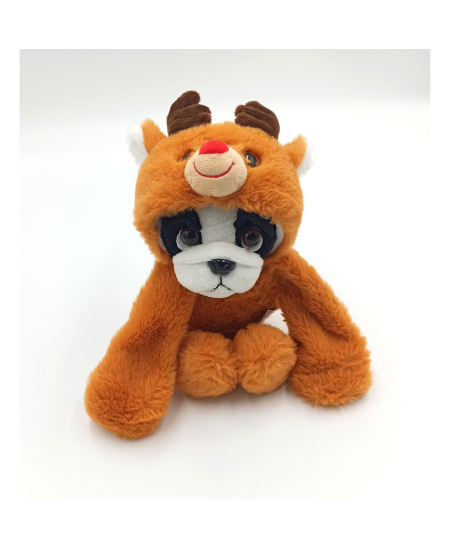 Minkštas žaislas šuo mopsas Kalėdos, 30 cm