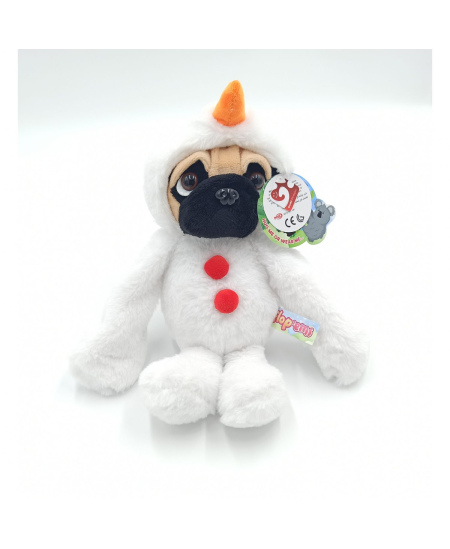 Minkštas žaislas šuo mopsas Kalėdos, 30 cm