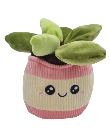 Minkšta pliušinė gėlė vazone, 20 cm
