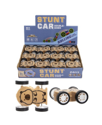 Dvipusis inercinis triukų automobilis su kapibara