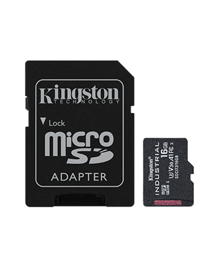 Kingston | UHS-I | 16 GB | microSDHC/SDXC Industrial Card | Flash memory class Class 10, UHS-I, U3, V30, A1 | SD Adapter
