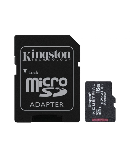 Kingston | UHS-I | 16 GB | microSDHC/SDXC Industrial Card | Flash memory class Class 10, UHS-I, U3, V30, A1 | SD Adapter