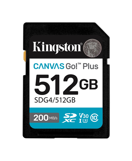 Kingston | Canvas Go! Plus | 512 GB | SD | Flash memory class Class 10, UHS-I, U3, V30