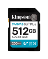 Kingston | Canvas Go! Plus | 512 GB | SD | Flash memory class Class 10, UHS-I, U3, V30