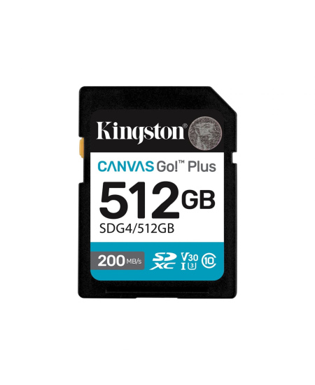 Kingston | Canvas Go! Plus | 512 GB | SD | Flash memory class Class 10, UHS-I, U3, V30