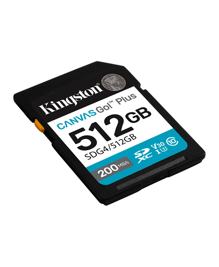 Kingston | Canvas Go! Plus | 512 GB | SD | Flash memory class Class 10, UHS-I, U3, V30