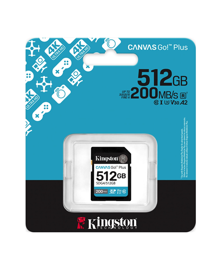 Kingston | Canvas Go! Plus | 512 GB | SD | Flash memory class Class 10, UHS-I, U3, V30
