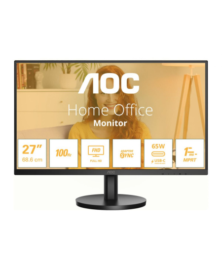 AOC | 27B3CA2 | 27 " | IPS | FHD | 16:9 | 100 Hz | 1 ms | 1920 x 1080 pixels | 250 cd/m² | HDMI ports quantity 1 | Black
