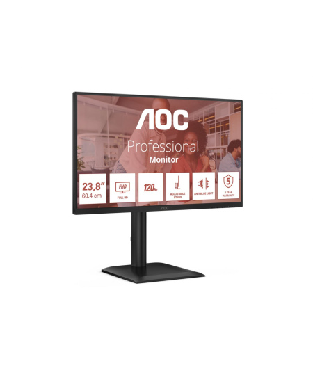 AOC | 24E4CV | 23.8 " | IPS | FHD | 16:9 | 120 Hz | 4 ms | 1920 x 1080 pixels | 300 cd/m² | Black