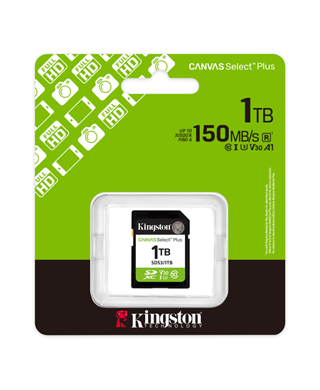 Kingston Canvas Select Plus | 1000 GB | SD | Flash memory class Class 10, UHS-I, U1/U3, Video Class 10/30
