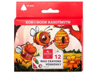 Vaškinės kreidelės KOH-I-NOOR Jumbo, tribriaunės, 12 spalvų