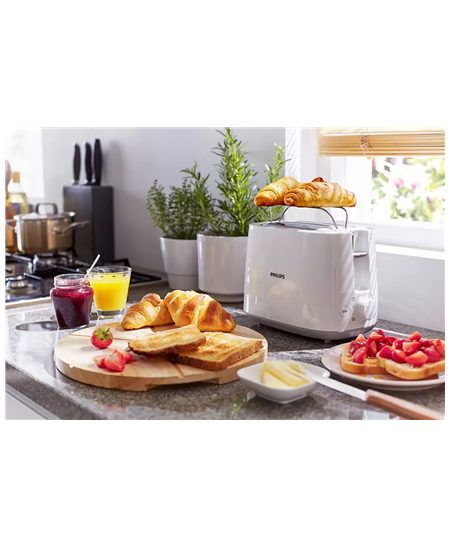 Philips Toaster HD2581/00 Daily Collection Power  760-900 W, Number of slots 2, Housing material Plastic, White