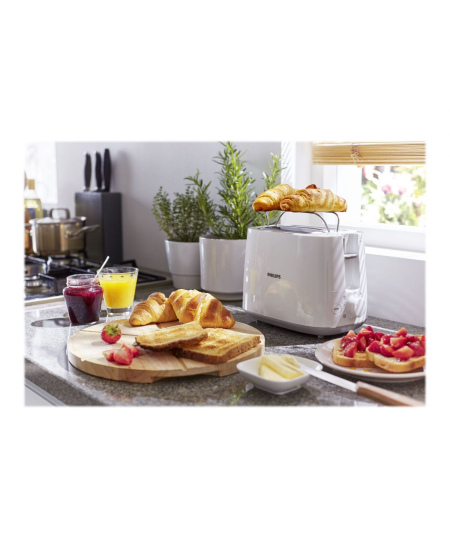 Philips Toaster HD2581/00 Daily Collection Power  760-900 W, Number of slots 2, Housing material Plastic, White