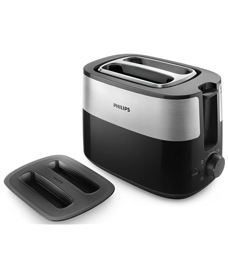 Philips Toaster HD2517/90 Daily Collection Power 830 W, Number of slots 2, Housing material Plastic, Black/Stainless Steel