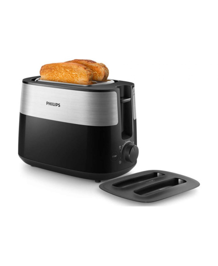 Philips Toaster HD2517/90 Daily Collection Power 830 W, Number of slots 2, Housing material Plastic, Black/Stainless Steel