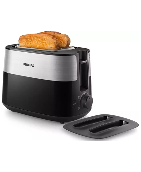 Philips Toaster HD2517/90 Daily Collection Power 830 W, Number of slots 2, Housing material Plastic, Black/Stainless Steel
