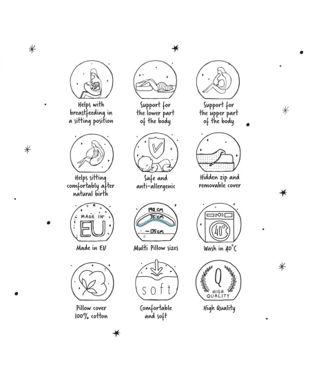 CebaBaby maitinimo pagalvė dżersej multi lapeliai smulkus W-880-000-747