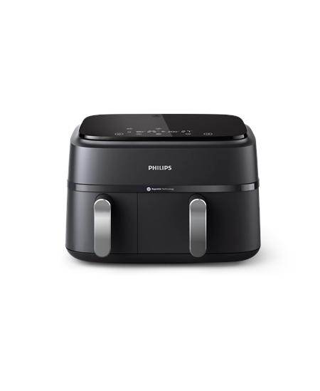 Philips Dual Basket Airfryer | NA351/00 3000 Series | Power 2750 W | Capacity 9 L | Rapid Air technology | Black