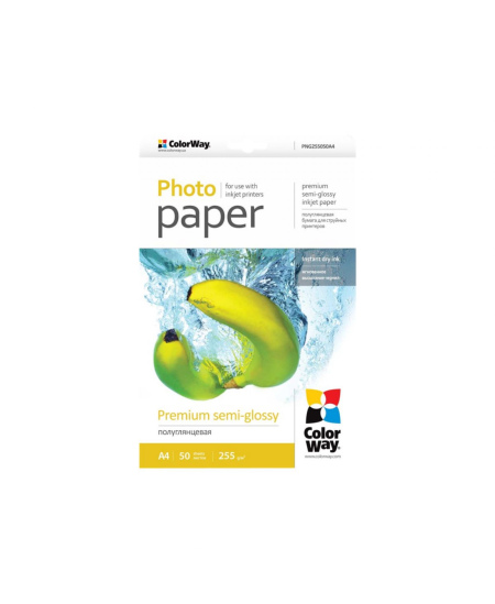 ColorWay Photo Paper, 50 sheets | 255 g/m² | A4 | Premium Semi-Glossy