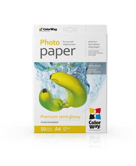 ColorWay Photo Paper, 50 sheets | 255 g/m² | A4 | Premium Semi-Glossy