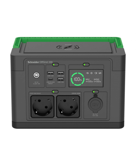 Schneider Electric Schneider OffGrid Portable Power Station 330, 230V, 332Wh Lithium-ion, LCD, 2 CEE 7/3 Schuko outlets, Sinewav