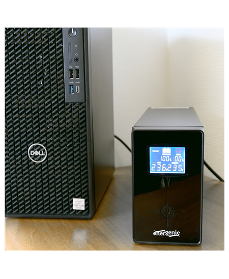 EnerGenie UPS with USB and LCD display, Black | EG-UPS-034 | 1500 VA | 900 W