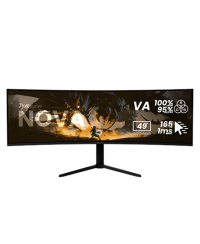 Arozzi Nova | 49 " | VA | 32:9 | 165 Hz | 4 ms | 5120 x 1440 pixels | 350 cd/m² | HDMI ports quantity 2 | Black
