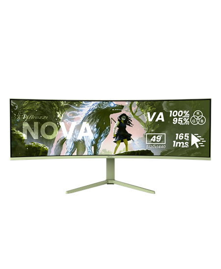 Arozzi Nova | 49 " | VA | 32:9 | 165 Hz | 4 ms | 5120 x 1440 pixels | 350 cd/m² | HDMI ports quantity 2 | Forest Green