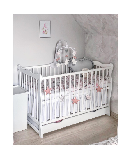 Bobas vaikiška lovytė JULIA balta su stalčiumi 120x60