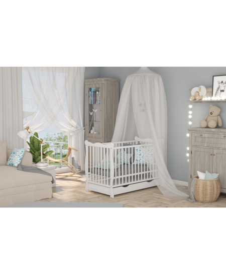 Bobas vaikiška lovytė JULIA balta su stalčiumi 120x60