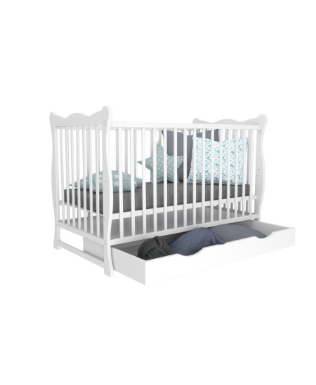 Bobas vaikiška lovytė JULIA balta su stalčiumi 120x60