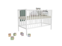 Bobas vaikiška lovytė nuleidžiamas šonas MAGDA balta 120x60