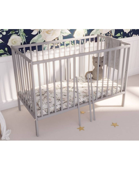 Bobas vaikiška lovytė nuleidžiamas šonas MAGDA pilka 120x60