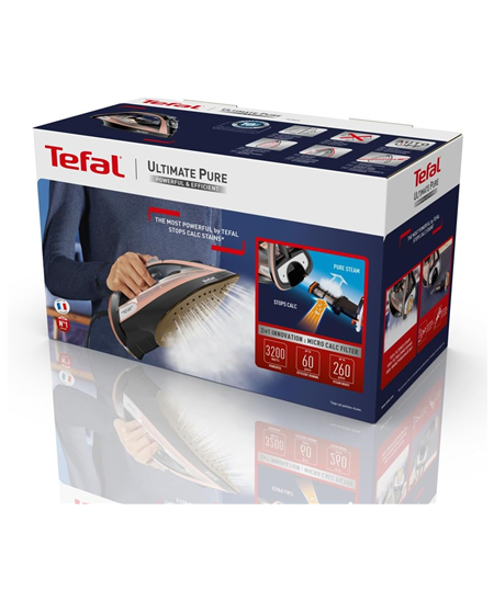 TEFAL | Steam Iron | FV9845 | Steam Iron | 3200 W | Water tank capacity 350 ml | Continuous steam 60 g/min | Black/Rose Gold