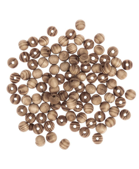 Karoliukai mediniai 10mm 100vnt  light brown