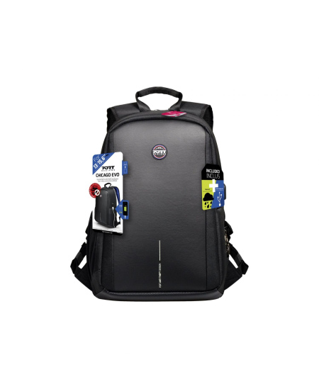 PORT DESIGNS ANTI-THEFT Chicago EVO Fits up to size 15.6 ", Black, 13-15.6 ", Shoulder strap, Backpack