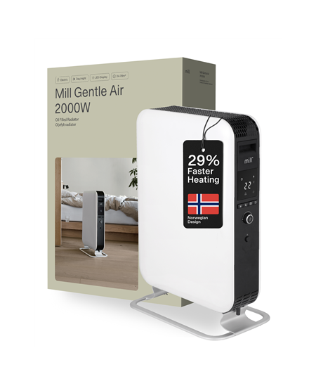 Mill Heater AB-H2000DN Oil Filled Radiator, 2000 W, Number of power levels 3, Suitable for rooms up to 24-34 m³, White