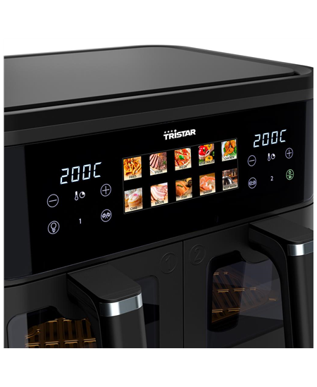 Tristar Double Basket Airfryer | FR-9075 | Power 2500 W | Capacity 9 L | Hot air technology | Black