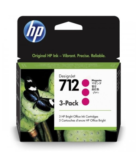 HP 712 3-pack (3ED78A) Rašalinė kasetė, Purpurinė