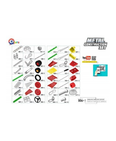 Technok konstruktorius metalinis 381 detalė