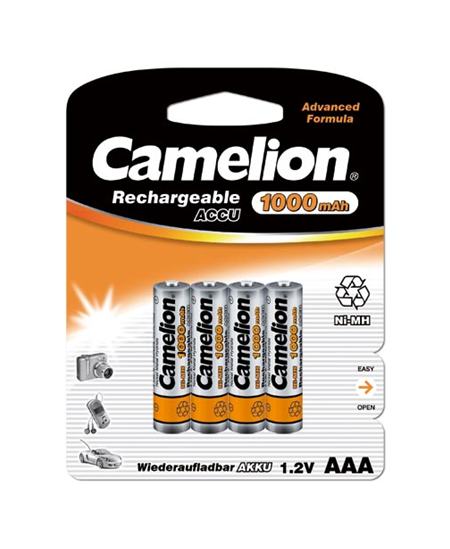 Camelion AAA/HR03, 1000 mAh, Rechargeable Batteries Ni-MH, 4 pc(s)