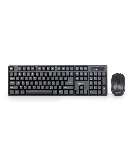 Gembird | Keyboard and mouse | KBS-W-01 | Keyboard and Mouse Set | Wireless | Mouse included | Batteries included | US | Black |