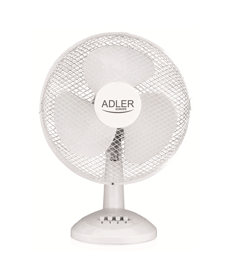 Adler AD 7304 Desk Fan, Number of speeds 3, 90 W, Oscillation, Diameter 40 cm, White